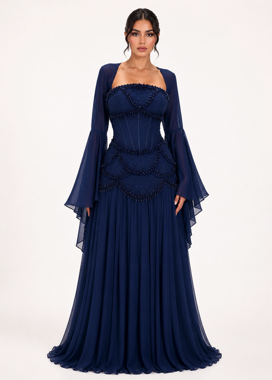 Alara Gown - Navy Blue